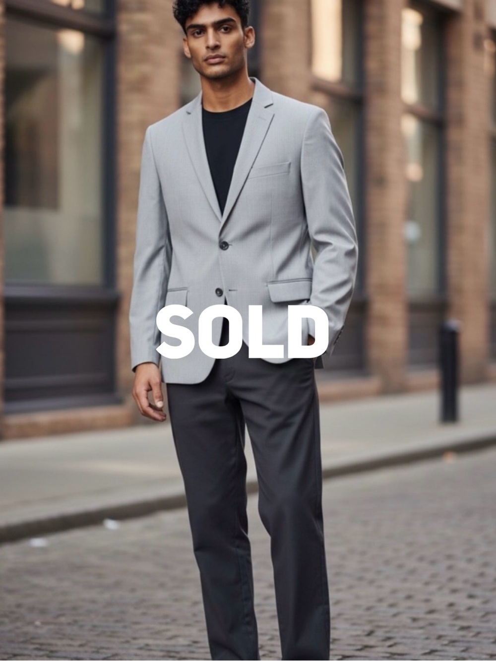 INC International Concepts Light Gray Single-Breasted Blazer